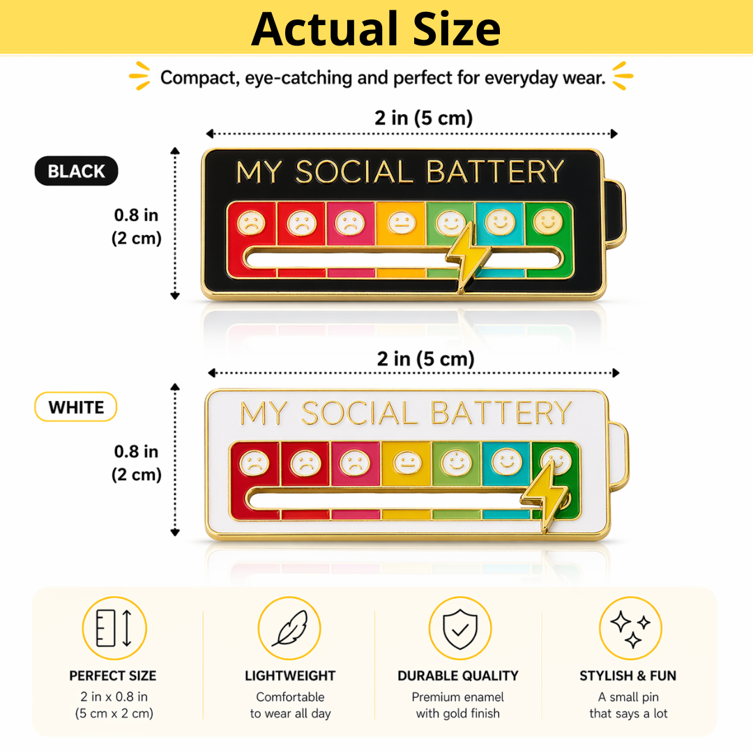 Social Battery Mood Pin