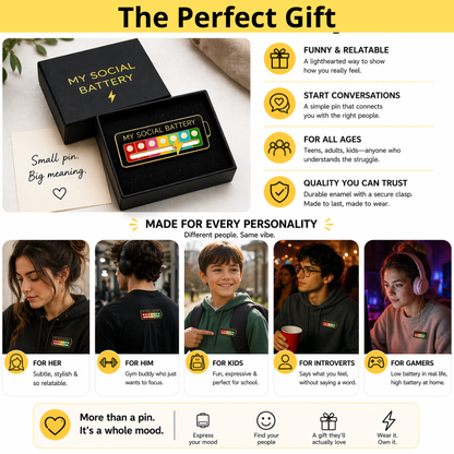 Social Battery Mood Pin